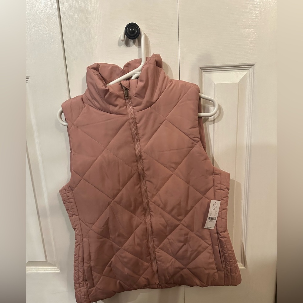 New York & Company Quilted Mauve Vest